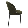 Masebo pakoworld chair bouclé fabric in dark green color with black metallic legs 48x58.5x82cm