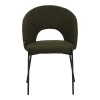 Masebo pakoworld chair bouclé fabric in dark green color with black metallic legs 48x58.5x82cm
