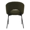 Masebo pakoworld chair bouclé fabric in dark green color with black metallic legs 48x58.5x82cm