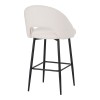 Masebo pakoworld bar stool bouclé in white color with black metallic legs 48x52x97cm