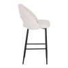 Masebo pakoworld bar stool bouclé in white color with black metallic legs 48x52x97cm