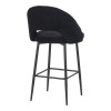 Masebo pakoworld bar stool bouclé in black color with black metallic legs 48x52x97cm