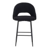 Masebo pakoworld bar stool bouclé in black color with black metallic legs 48x52x97cm