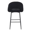 Masebo pakoworld bar stool bouclé in black color with black metallic legs 48x52x97cm