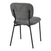 Καρέκλα Cathair pakoworld μπουκλέ ύφασμα σε γκρι απόχρωση με μαύρα μεταλλικά πόδια 48x53x82εκ