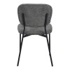 Καρέκλα Cathair pakoworld μπουκλέ ύφασμα σε γκρι απόχρωση με μαύρα μεταλλικά πόδια 48x53x82εκ