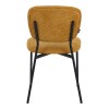 Καρέκλα Cathair pakoworld μπουκλέ ύφασμα σε κίτρινη απόχρωση με μαύρα μεταλλικά πόδια 48x53x82εκ