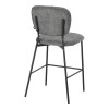 Σκαμπό μπαρ Cathair pakoworld μπουκλέ ύφασμα σε γκρι απόχρωση με μαύρα μεταλλικά πόδια 48x54x100εκ