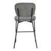 Σκαμπό μπαρ Cathair pakoworld μπουκλέ ύφασμα σε γκρι απόχρωση με μαύρα μεταλλικά πόδια 48x54x100εκ