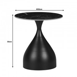 Side table Kirkene Inart white marble sintered stone and white metal 2pcs Side table Kirkene Inart white marble sintered stone and white metal 2pcs