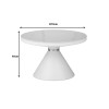 Side table Coozlin Inart white marble with white-gold metal