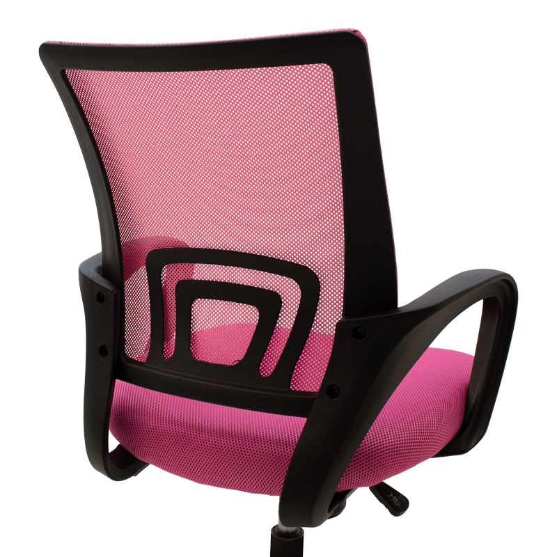 Berto II pakoworld office chair with mesh fabric in pink-black shade 60x48x85-95cm Berto II pakoworld office chair with mesh fabric in pink-black shade 60x48x85-95cm