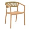 Armchair Sillia pakoworld stackable pp cappuccino shade with beige rattan 55x52x74.5cm