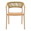 Armchair Sillia pakoworld stackable pp cappuccino shade with beige rattan 55x52x74.5cm