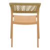 Armchair Sillia pakoworld stackable pp cappuccino shade with beige rattan 55x52x74.5cm