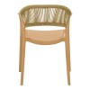 Ankara armchair pakoworld stackable pp cappuccino shade with beige rattan 57x48x80cm