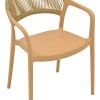 Ankara armchair pakoworld stackable pp cappuccino shade with beige rattan 57x48x80cm