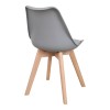 Gaston chair pakoworld PP-PU light grey color - natural leg 43x51x75cm