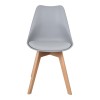 Gaston chair pakoworld PP-PU light grey color - natural leg 43x51x75cm