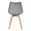 Gaston chair pakoworld PP-PU light grey color - natural leg 43x51x75cm