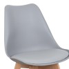 Gaston chair pakoworld PP-PU light grey color - natural leg 43x51x75cm