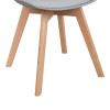Gaston chair pakoworld PP-PU light grey color - natural leg 43x51x75cm