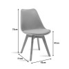 Gaston chair pakoworld PP-PU light grey color - natural leg 43x51x75cm