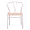 Καρέκλα Wishbone pakoworld rubberwood-σχοινί σε λευκή απόχρωση 53.5x57x74εκ