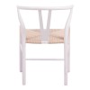 Καρέκλα Wishbone pakoworld rubberwood-σχοινί σε λευκή απόχρωση 53.5x57x74εκ