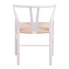 Wishbone chair pakoworld rubberwood-rope in white shade 53.5x57x74cm