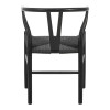 Wishbone chair pakoworld rubberwood-rope in black shade 53.5x57x74cm