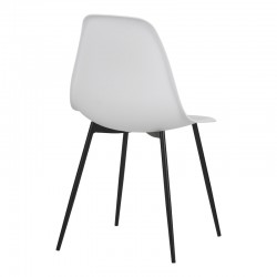 Ballen chair pakoworld pp white with black metal legs 41.5x53x84.5cm Ballen chair pakoworld pp white with black metal legs 41.5x53x84.5cm