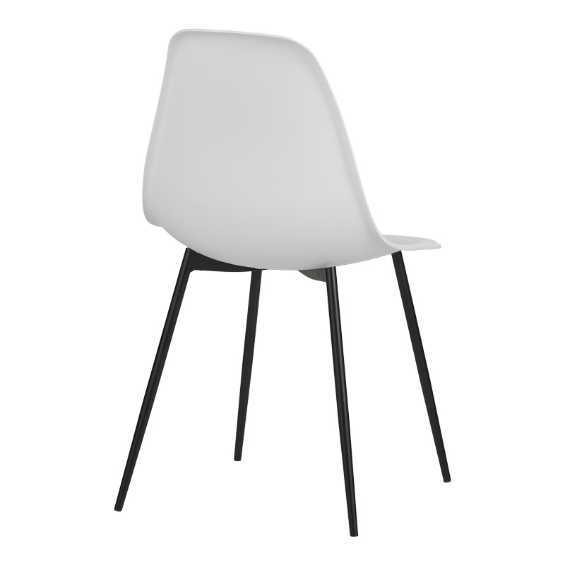 Ballen chair pakoworld pp white with black metal legs 41.5x53x84.5cm