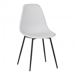 Ballen chair pakoworld pp white with black metal legs 41.5x53x84.5cm Ballen chair pakoworld pp white with black metal legs 41.5x53x84.5cm