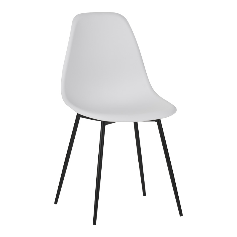 Ballen chair pakoworld pp white with black metal legs 41.5x53x84.5cm