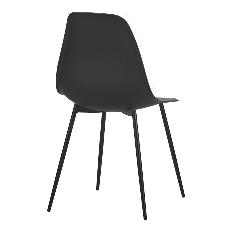 Ballen chair pakoworld pp black with black metal legs 41.5x53x84.5cm
