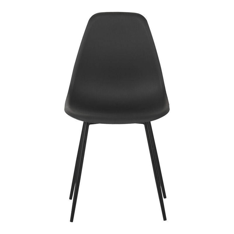 Ballen chair pakoworld pp black with black metal legs 41.5x53x84.5cm Ballen chair pakoworld pp black with black metal legs 41.5x53x84.5cm