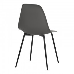 Ballen chair pakoworld pp anthracite with black metal legs 41.5x53x84.5cm Ballen chair pakoworld pp anthracite with black metal legs 41.5x53x84.5cm