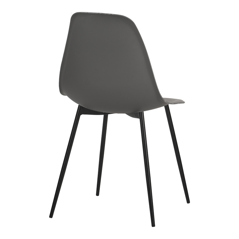 Ballen chair pakoworld pp anthracite with black metal legs 41.5x53x84.5cm