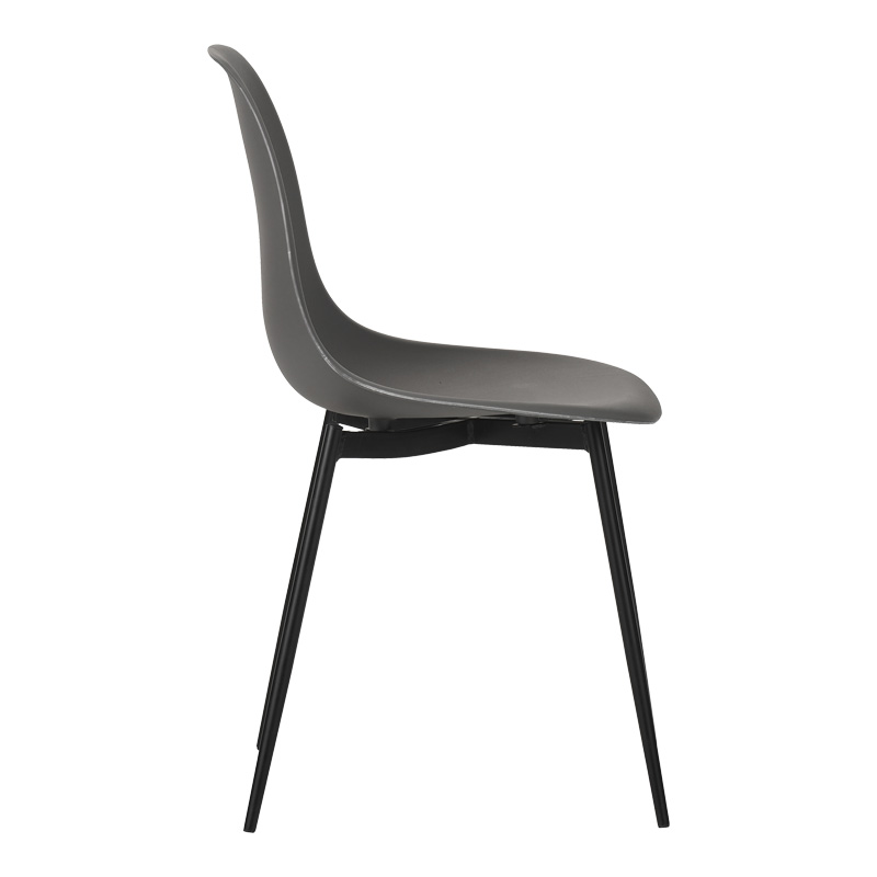 Ballen chair pakoworld pp anthracite with black metal legs 41.5x53x84.5cm Ballen chair pakoworld pp anthracite with black metal legs 41.5x53x84.5cm