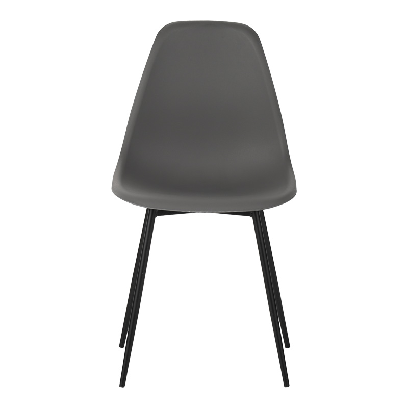 Ballen chair pakoworld pp anthracite with black metal legs 41.5x53x84.5cm Ballen chair pakoworld pp anthracite with black metal legs 41.5x53x84.5cm