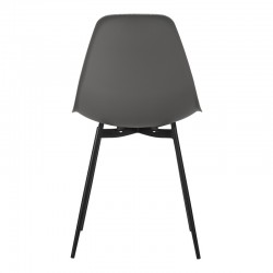 Ballen chair pakoworld pp anthracite with black metal legs 41.5x53x84.5cm Ballen chair pakoworld pp anthracite with black metal legs 41.5x53x84.5cm