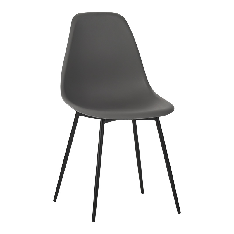 Ballen chair pakoworld pp anthracite with black metal legs 41.5x53x84.5cm