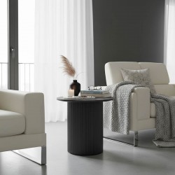 Βοηθητικό τραπέζι Dovel pakoworld mdf σε μαύρη απόχρωση Φ50x45εκ