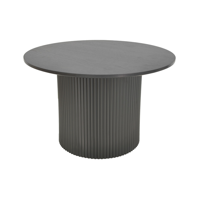 Τραπέζι σαλονιού Dovel pakoworld mdf σε μαύρη απόχρωση Φ70x40εκ