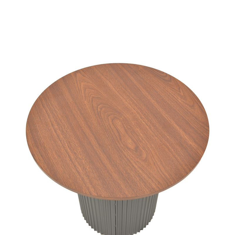 Βοηθητικό τραπέζι Dovel pakoworld mdf σε καρυδί-μαύρη απόχρωση Φ50x45εκ