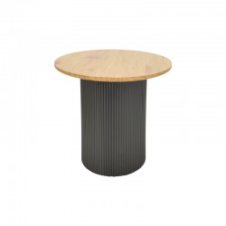 Βοηθητικό τραπέζι Dovel pakoworld mdf σε sonoma -μαύρη απόχρωση Φ50x45εκ