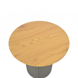 Βοηθητικό τραπέζι Dovel pakoworld mdf σε sonoma -μαύρη απόχρωση Φ50x45εκ