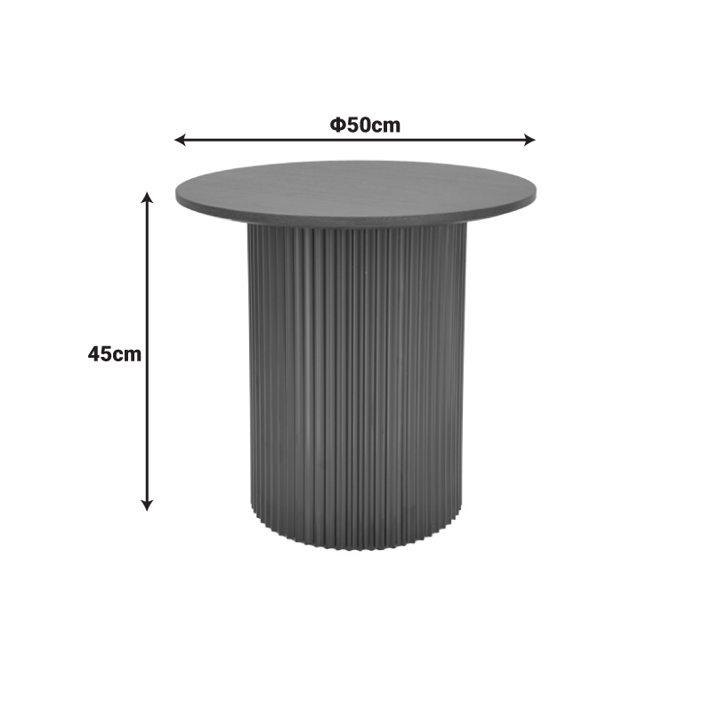 Βοηθητικό τραπέζι Dovel pakoworld mdf σε sonoma -μαύρη απόχρωση Φ50x45εκ