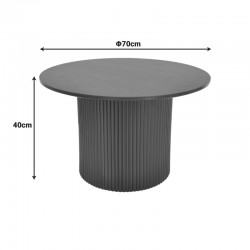 Τραπέζι σαλονιού Dovel pakoworld mdf σε sonoma-μαυρη απόχρωση Φ70x40εκ